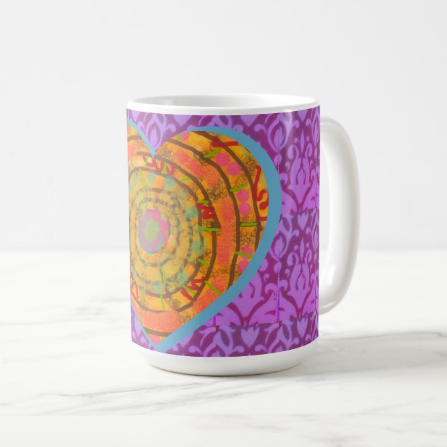 Caneca De Café Coffee Mug Aztec Heart Design (Frente Esquerda)