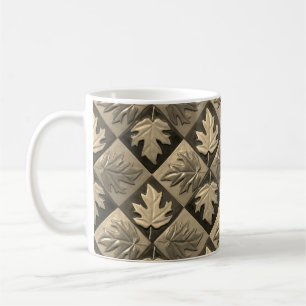 Caneca De Café Coffee Mug com Design de folha Sepia Maple