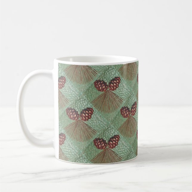 Caneca De Café Coffee Mug com Pinecone Design (Esquerda)