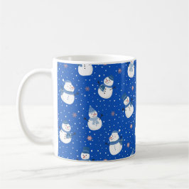 Caneca De Café Coffee Mug de Natal Azul com Snowmen