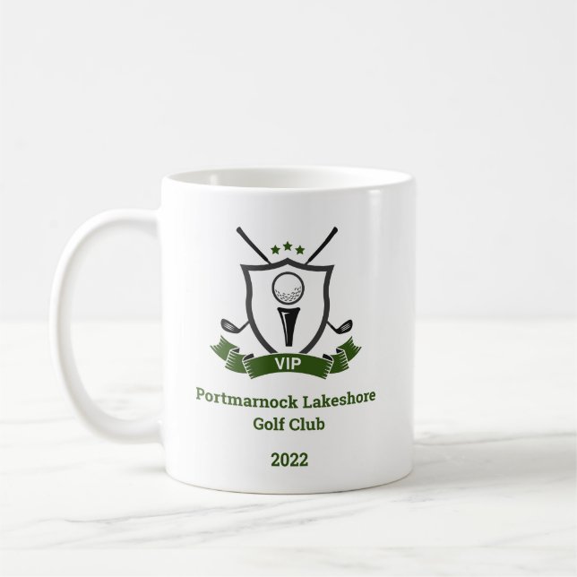 Caneca De Café Coffee Mug do Clube de Golfe VIP Personalizável -  (Esquerda)