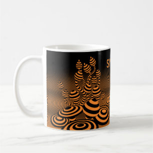 Caneca De Café Coffee mug laranja Magic Mushroom cerâmica.