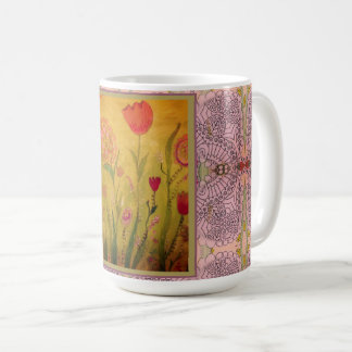 Caneca De Café Coffee Mug - Mixed Media Flowers