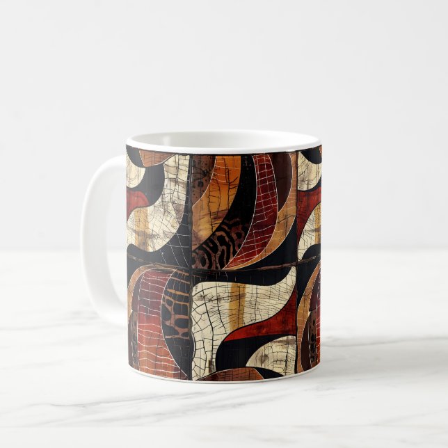 Caneca De Café Coffee Mug, Padrão Tribal Africano (Frente Esquerda)