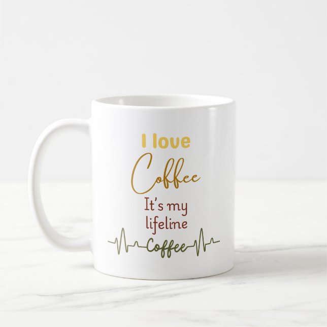 Caneca De Café Coffee Mug para Cafeine Fans-Café Amor (Esquerda)