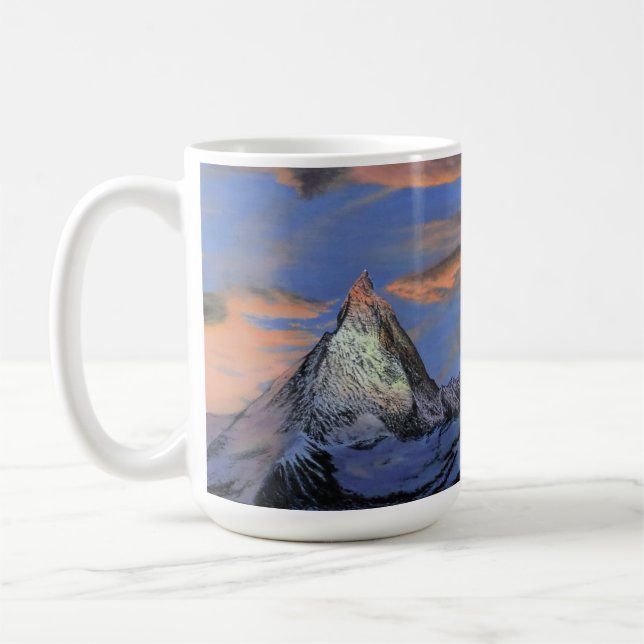 Caneca De Café Coffee Mug - "The Matterhorn At Sunset" (Esquerda)
