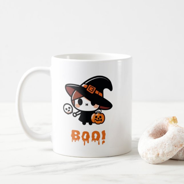 Caneca De Café Coffee or tea mug (cup) Halloween  (Com Donut)