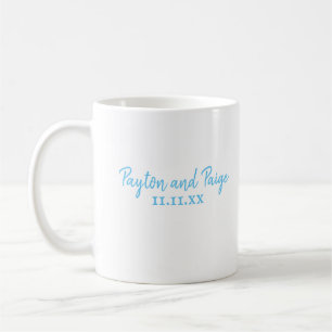 Caneca De Café Coffee Personalizada Casamento Azul Sky