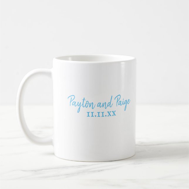 Caneca De Café Coffee Personalizada Casamento Azul Sky (Esquerda)