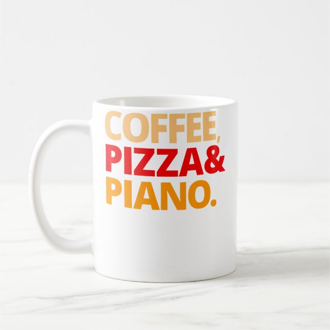 Caneca De Café Coffee Pizza And Piano (Esquerda)