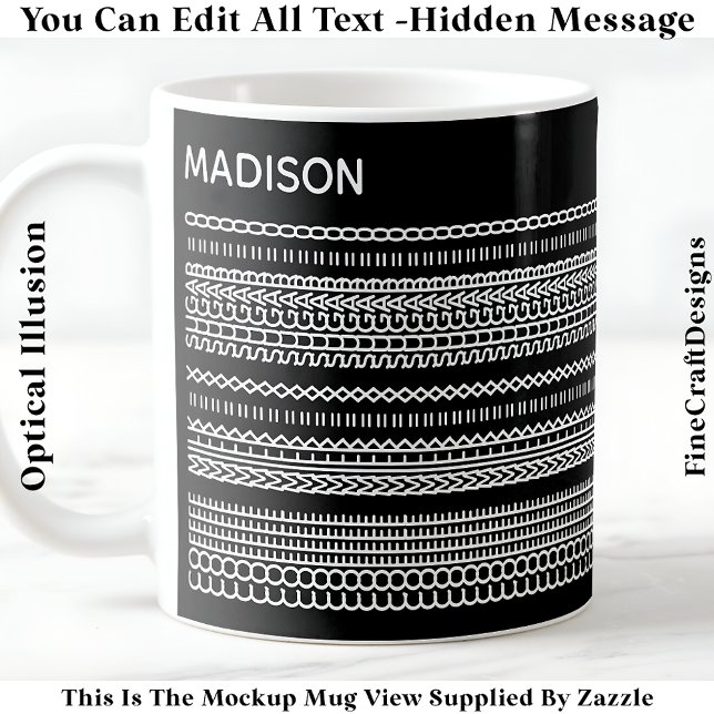 Caneca De Café Coffee Preference Hidden Message Name 101W Stylish (Criador carregado)