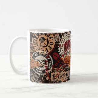 Caneca De Café Coffee shop rubber stamp and grunge badge collecti