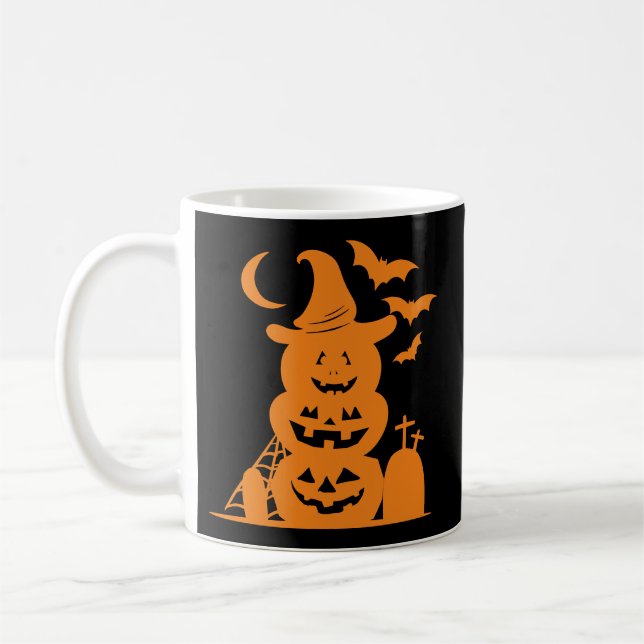 Caneca De Café Coffee Stacking Pumpkins Halloween Coffee Mug (Esquerda)