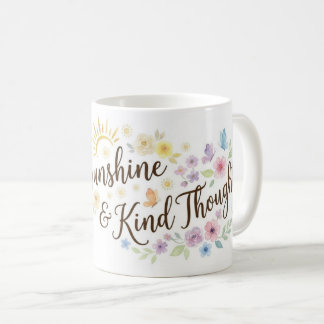 Caneca De Café Coffee Sunshine Kind Thoughts Floral Wrap Mug