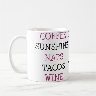 Caneca De Café Coffee Sunshine Naps Tacos Wine