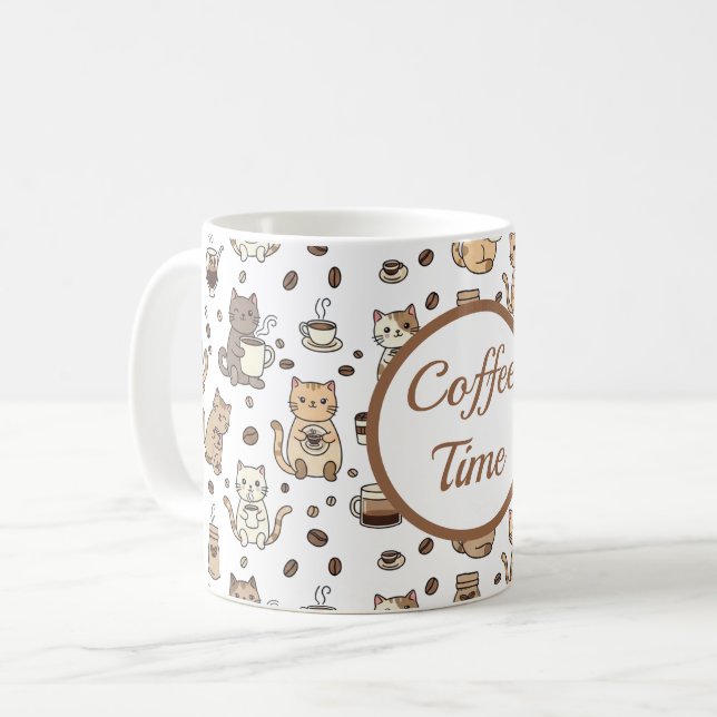 Caneca De Café Coffee Time Cat Lover Mug (Frente Esquerda)