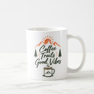Caneca De Café Coffee Trails & Good Vibes Mug | Hiking & Camping 