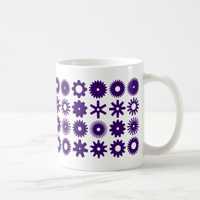 Caneca De Café Cogs - Roxo Profundo em Branco (Direita)