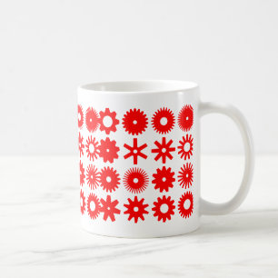 Caneca De Café Cogs - Vermelho no Branco