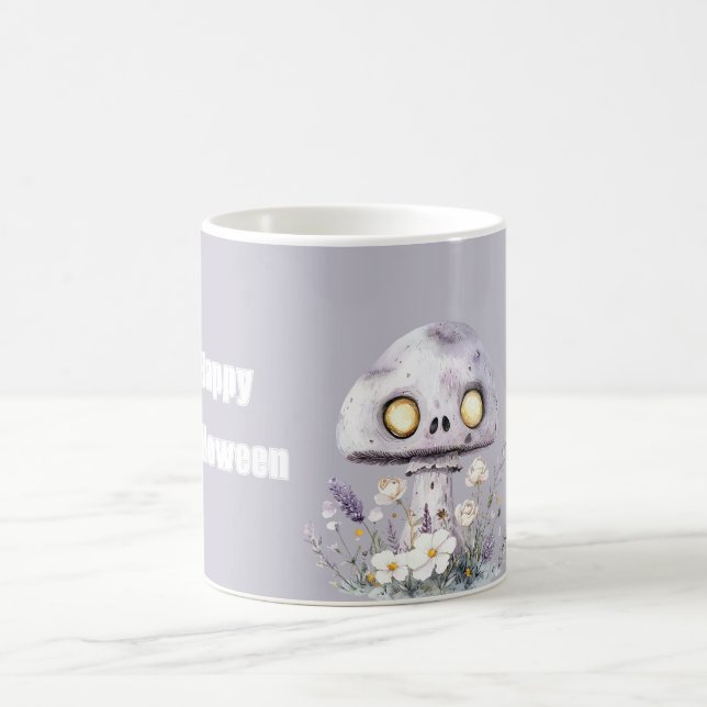 Caneca De Café Cogumelo Roxo de Halloween (Centro)