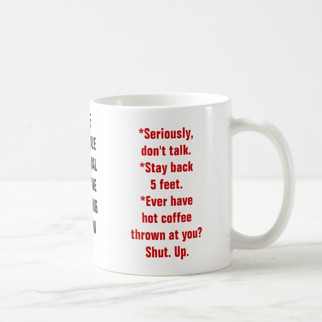 Caneca De Café Cogumelos de Aviso de Humor da Cafeine (Direita)