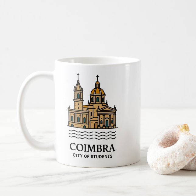 Caneca De Café Coimbra City of Students Mug – Portugal Travel Sou (Com Donut)