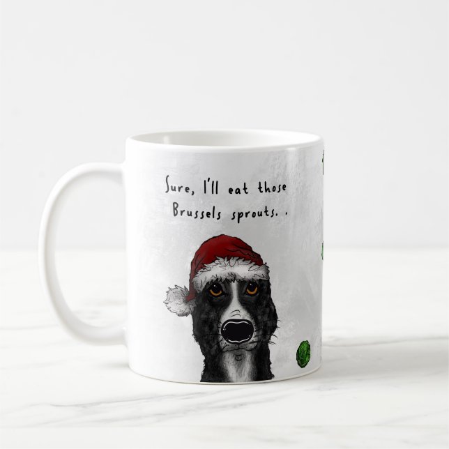 Caneca De Café Coisa Engraçada De Natal Collie Mug - Couros (Esquerda)