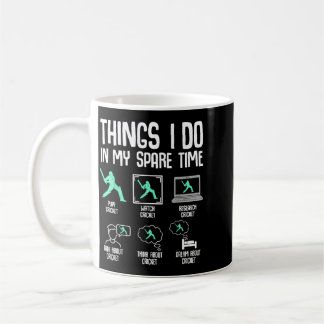 Caneca De Café Coisas de críquete que faço no tempo livre criança