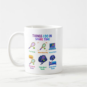 Caneca De Café Coisas Divertidas que Eu Faço Jogador de Tênis D
