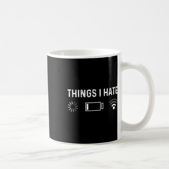 Caneca De Café Coisas engraçadas de programador Eu odeio jogador  (Direita)
