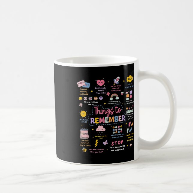 Caneca De Café Coisas Para Lembrar Auto Cuidado S Consciente da S (Direita)
