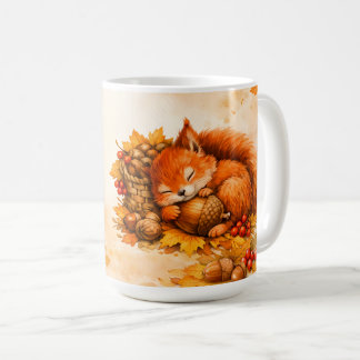 Caneca De Café Coisas Pequenas Aconchegantes Esquilo Adormecido P