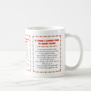 Caneca De Café Coisas que engraçadas eu aprendi de meu Basset
