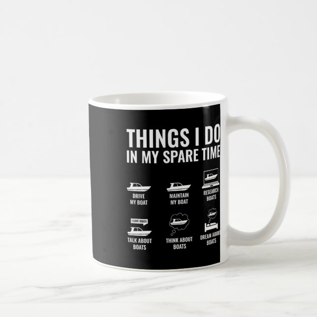 Caneca De Café Coisas Que Eu Faço No Meu Barco De Pouco Tempo Cap (Direita)