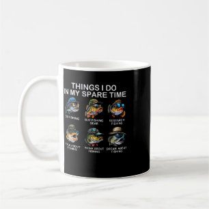 Caneca De Café Coisas que faço no meu tempo livre Piadas de pesca