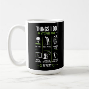 Caneca De Café Coisas que Faço Tempo Livre Putt Perco Golfe