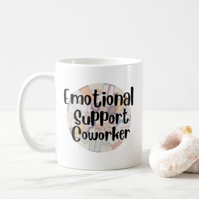 Caneca De Café Colaborador de suporte emocional (Com Donut)
