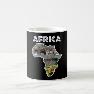 Caneca De Café Colagem Branca Continente Africano