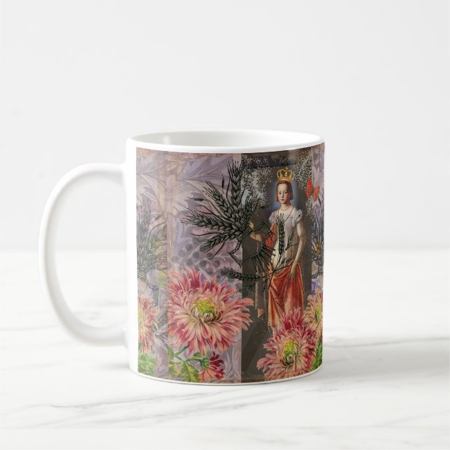Caneca De Café Colagem da Deusa Virgem Celestial: Celestial Vinta (Esquerda)