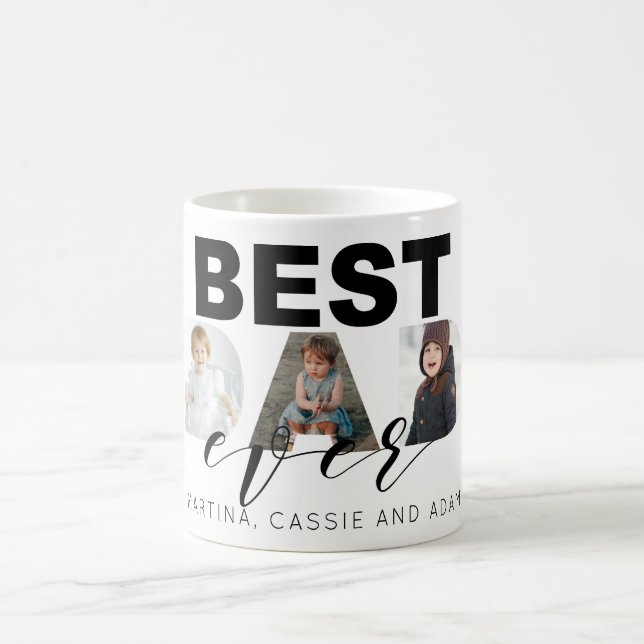 Caneca De Café Colagem da foto do presente do dia do pai multi (Centro)