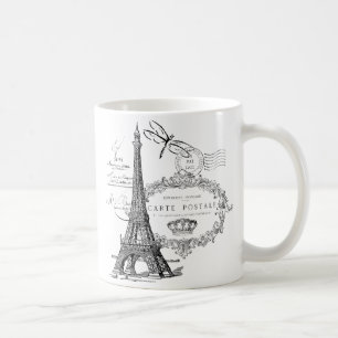 Caneca De Café Colagem da torre Eiffel