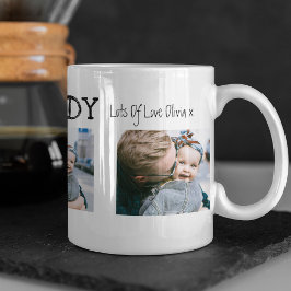 Caneca De Café Colagem de 3 Fotos Moderno Primeiro Dia dos Pais