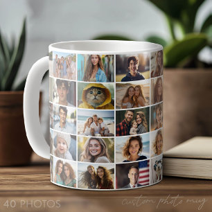Caneca De Café Colagem de 40 fotos - imagens pequenas
