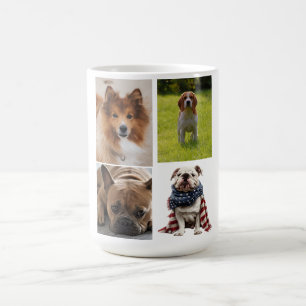 Caneca De Café Colagem de 4 Fotos Amante de Cachorro Pet