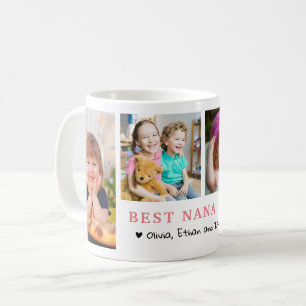 Caneca De Café Colagem de 4 Fotos Personalizada Melhor Nana de To