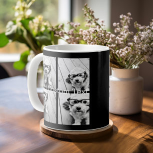 Caneca De Café Colagem de 4 fotos - você pode mudar a cor do