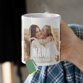 Caneca De Café Colagem de 5 Fotos da Vovó Moderna
