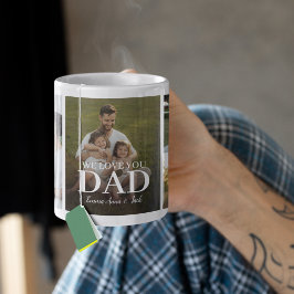 Caneca De Café Colagem de 5 Fotos Nós Amamos Você Papai