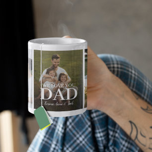 Caneca De Café Colagem de 5 Fotos Nós Amamos Você Papai