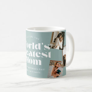 Caneca De Café Colagem de 6 Fotos da Melhor Mãe do Mundo